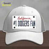 Number 1 Dodgers Fan Novelty License Plate Hat Tag Mesh / White