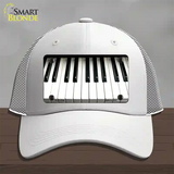 Piano Key board Novelty License Plate Hat Mesh / White