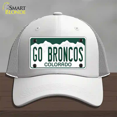 Go Broncos Novelty License Plate Hat Tag Mesh / White