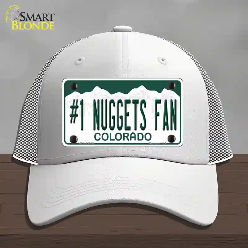 Number 1 Nuggets Fan Novelty License Plate Hat Tag Mesh / White