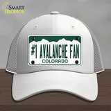 Number 1 Avalanche Fan Novelty License Plate Hat Tag Mesh / White