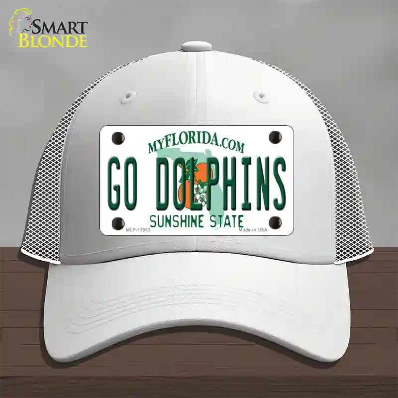 Go Dolphins Novelty License Plate Hat Tag Mesh / White