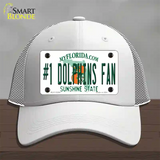 Number 1 Dolphins Fan Novelty License Plate Hat Tag Mesh / White