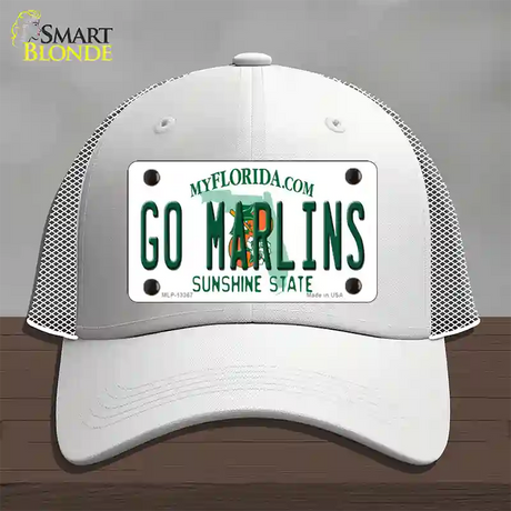 Go Marlins Novelty License Plate Hat Tag Mesh / White