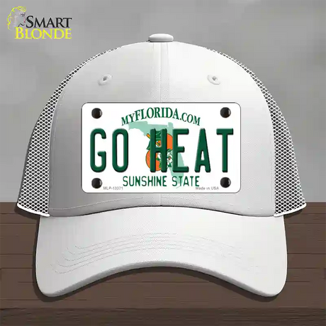 Go Heat Novelty License Plate Hat Tag Mesh / White