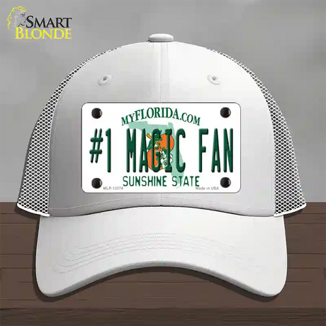 Number 1 Magic Fan Novelty License Plate Hat Tag Mesh / White