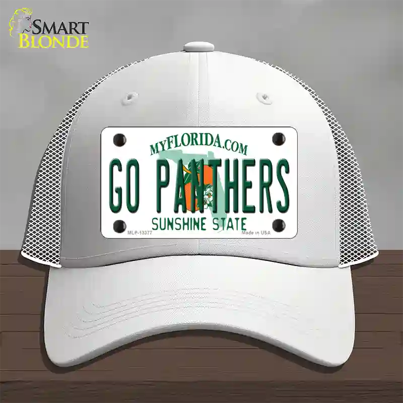 Go Panthers Novelty License Plate Hat Tag Mesh / White