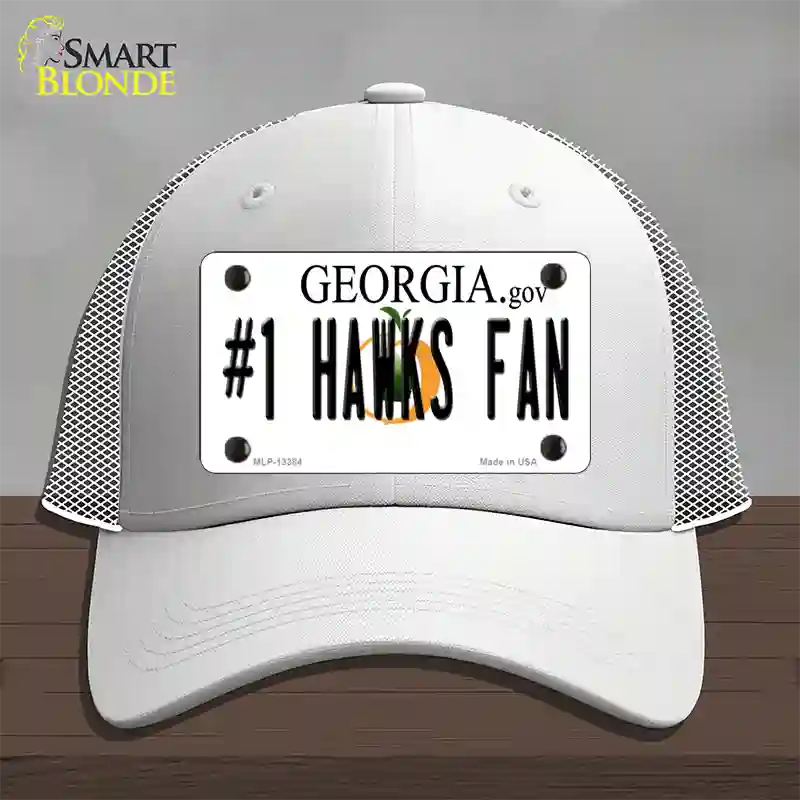 Number 1 Hawks Fan Novelty License Plate Hat Tag Mesh / White