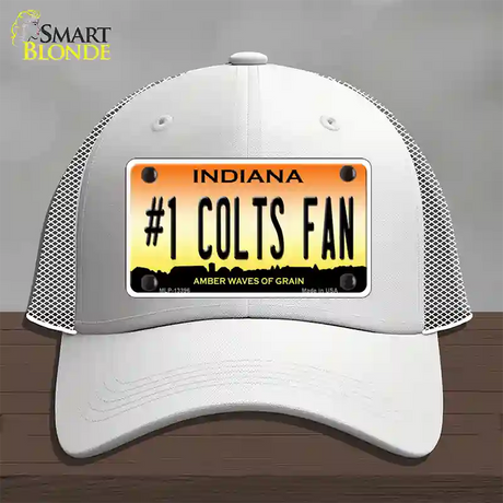 Number 1 Colts Fan Novelty License Plate Hat Tag Mesh / White