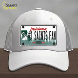 Number 1 Saints Fan Novelty License Plate Hat Tag Mesh / White