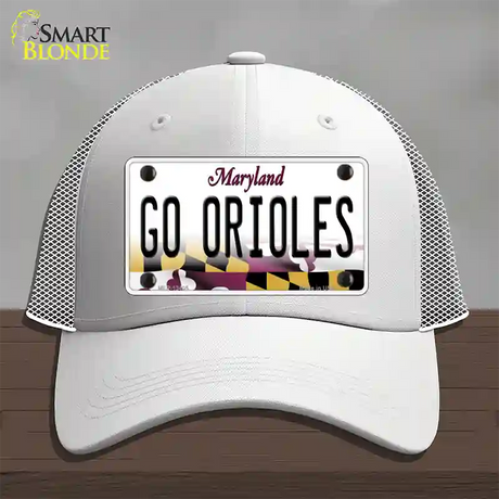 Go Orioles Novelty License Plate Hat Tag Mesh / White