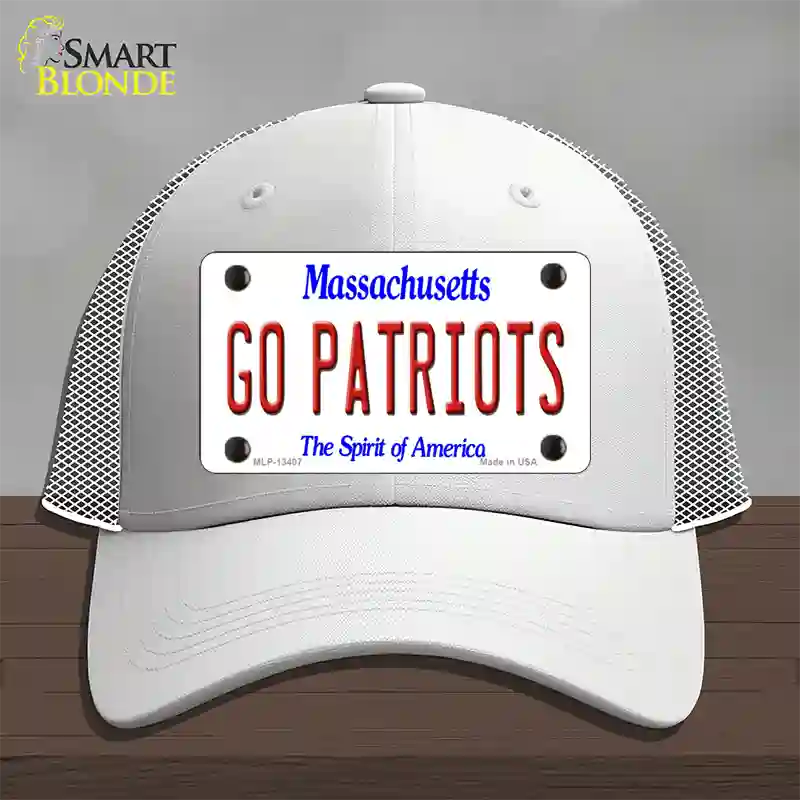 Go Patriots Novelty License Plate Hat Tag Mesh / White