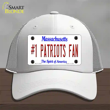 Number 1 Patriots Fan Novelty License Plate Hat Tag Mesh / White