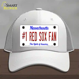 Number 1 Red Sox Fan Novelty License Plate Hat Tag Mesh / White