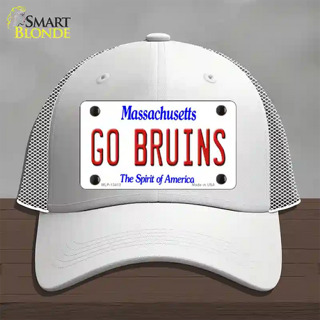 Go Bruins Novelty License Plate Hat Tag Mesh / White