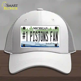 Number 1 Pistons Fan Novelty License Plate Hat Tag Mesh / White