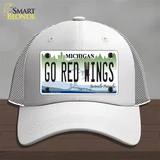 Go Red Wings Novelty License Plate Hat Tag Mesh / White