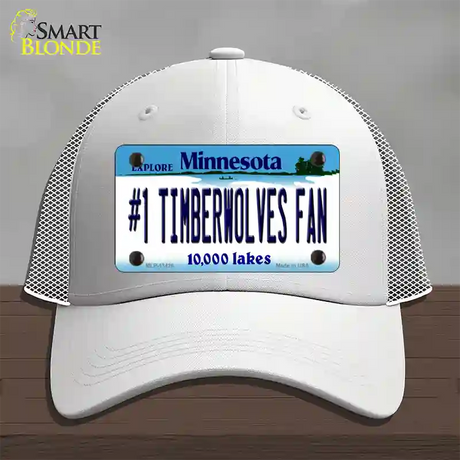 Number 1 Timberwolves Fan Novelty License Plate Hat Tag Mesh / White