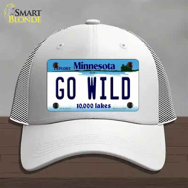 Go Wild Novelty License Plate Hat Tag Mesh / White