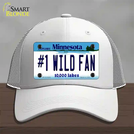 Number 1 Wild Fan Novelty License Plate Hat Tag Mesh / White