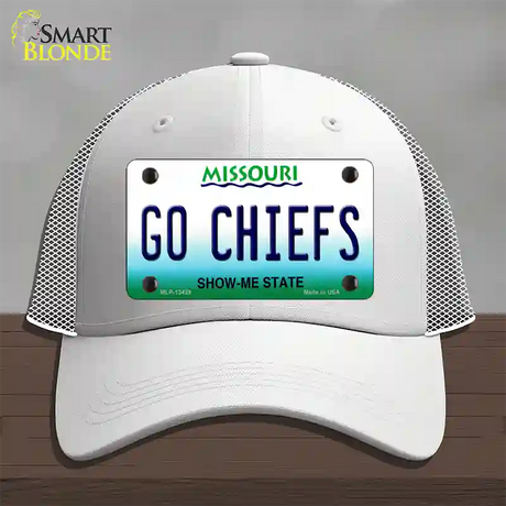 Go Chiefs Novelty License Plate Hat Tag Mesh / White