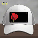 Rose Offset Novelty License Plate Hat Mesh / White