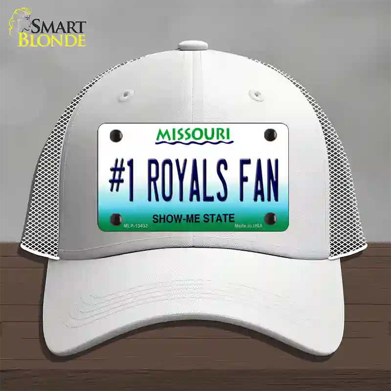 Number 1 Royals Fan Novelty License Plate Hat Tag Mesh / White