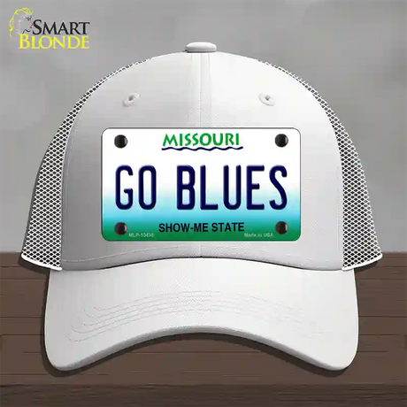 Go Blues Novelty License Plate Hat Tag Mesh / White