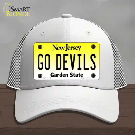 Go Devils Novelty License Plate Hat Tag Mesh / White