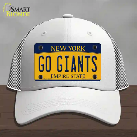 New York Go Giants Novelty License Plate Hat Tag Mesh / White