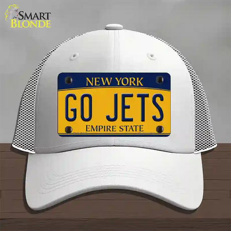 New York Go Jets Novelty License Plate Hat Tag Mesh / White