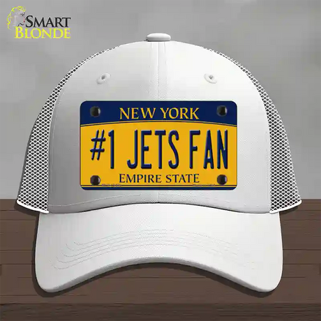 Number 1 Jets Fan New York Novelty License Plate Hat Tag Mesh / White