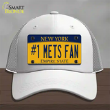 Number 1 Mets Fan Novelty License Plate Hat Tag Mesh / White