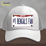 Number 1 Bengals Fan Novelty License Plate Hat Tag Mesh / White