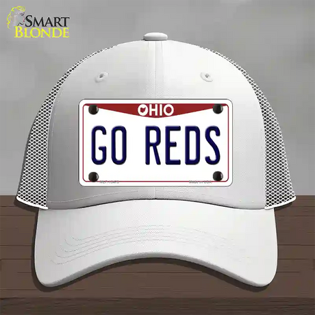 Go Reds Novelty License Plate Hat Tag Mesh / White