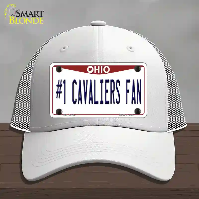 Number 1 Cavaliers Fan Novelty License Plate Hat Tag Mesh / White