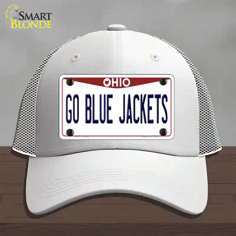 Go Blue Jackets Novelty License Plate Hat Tag Mesh / White