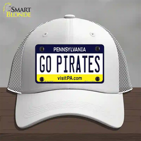 Go Pirates Novelty License Plate Hat Tag Mesh / White