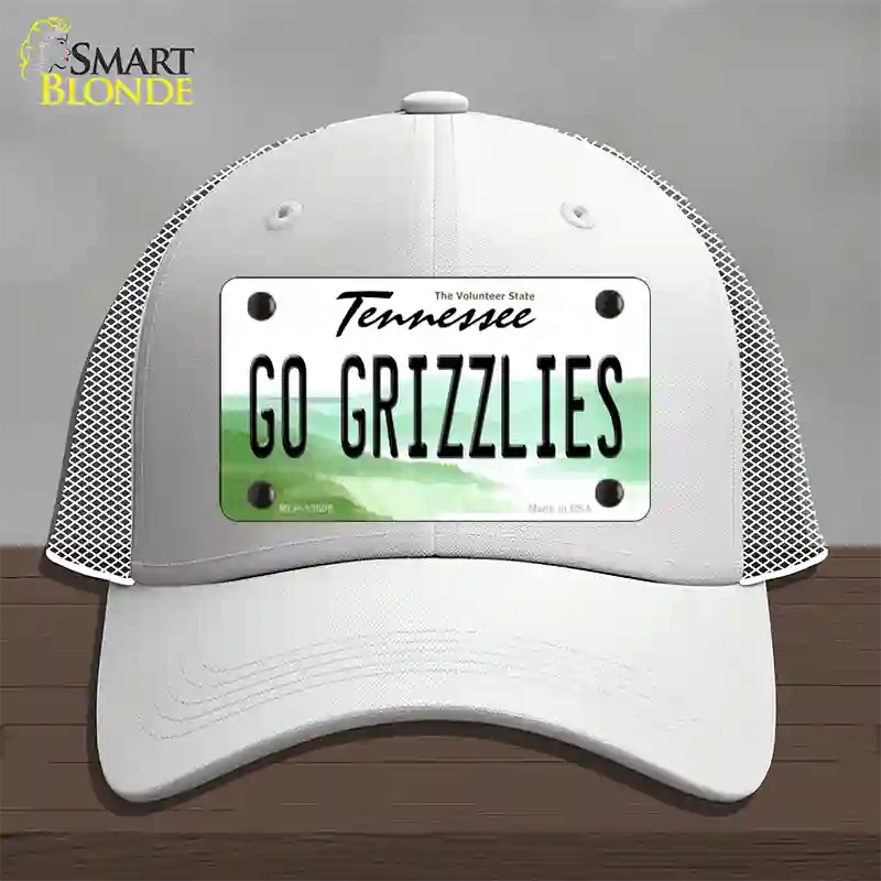 Go Grizzlies Novelty License Plate Hat Tag Mesh / White