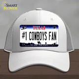 Number 1 Cowboys Fan Novelty License Plate Hat Tag Mesh / White