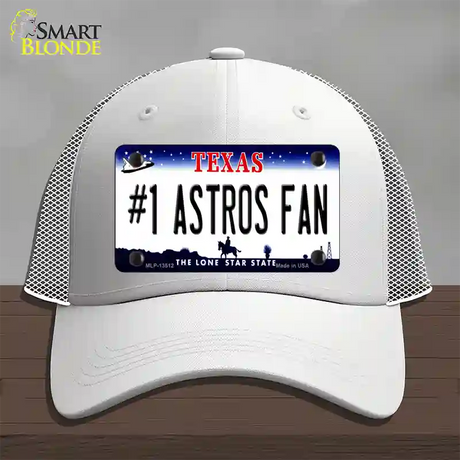 Number 1 Astros Fan Novelty License Plate Hat Tag Mesh / White