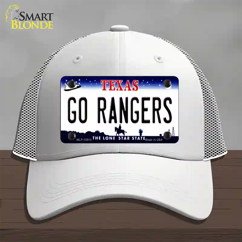 Go Rangers Texas Novelty License Plate Hat Tag Mesh / White