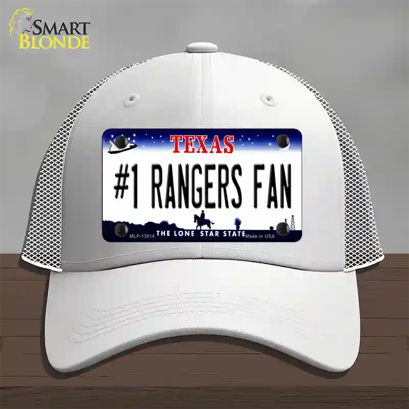 Number 1 Rangers Fan Texas Novelty License Plate Hat Tag Mesh / White