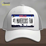 Number 1 Mavericks Fan Novelty License Plate Hat Tag Mesh / White