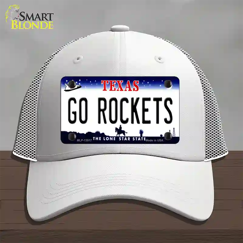 Go Rockets Novelty License Plate Hat Tag Mesh / White