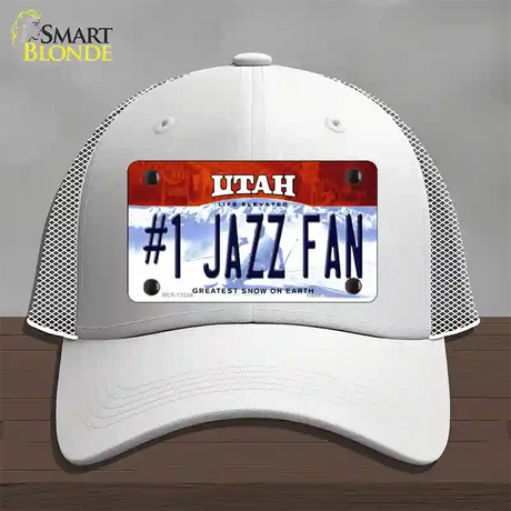 Number 1 Jazz Fan Novelty License Plate Hat Tag Mesh / White