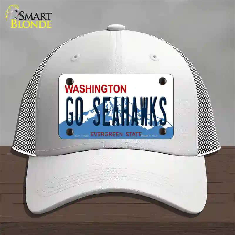 Go Seahawks Novelty License Plate Hat Tag Mesh / White