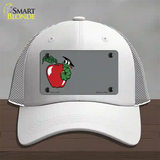 Teacher Apple Offset Novelty License Plate Hat Mesh / White