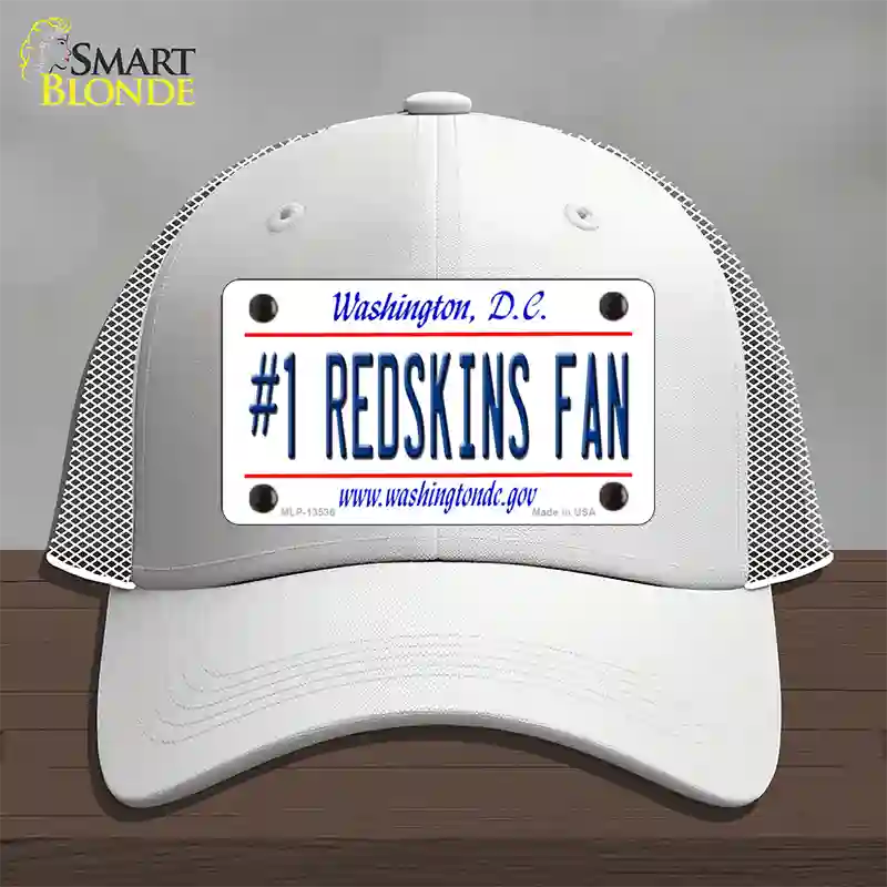 Number 1 Redskins Fan Novelty License Plate Hat Tag Mesh / White