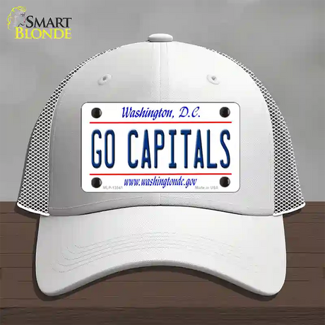 Go Capitals Novelty License Plate Hat Tag Mesh / White